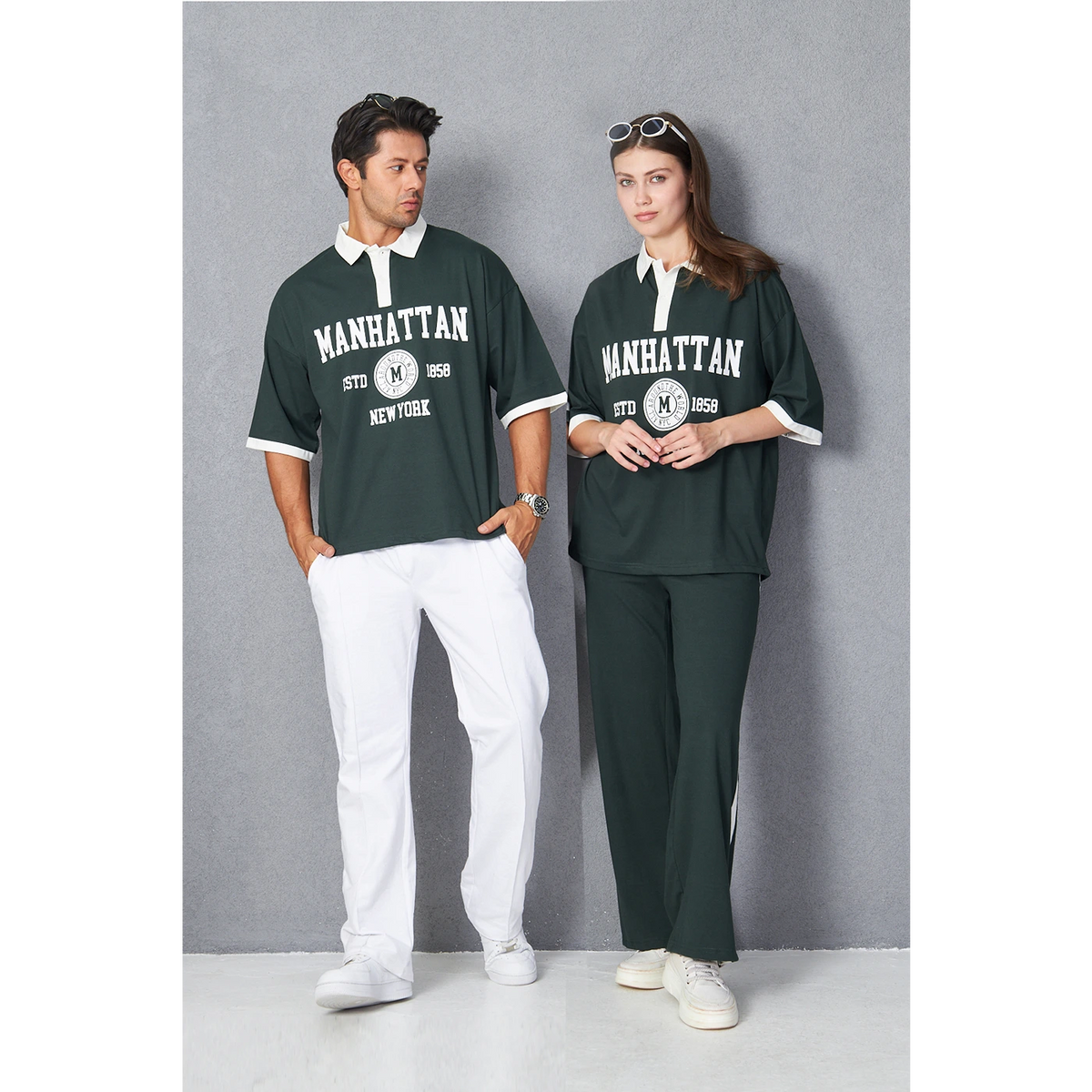 Green Manhattan Unisex Oversized Polo | Montivo Pakistan