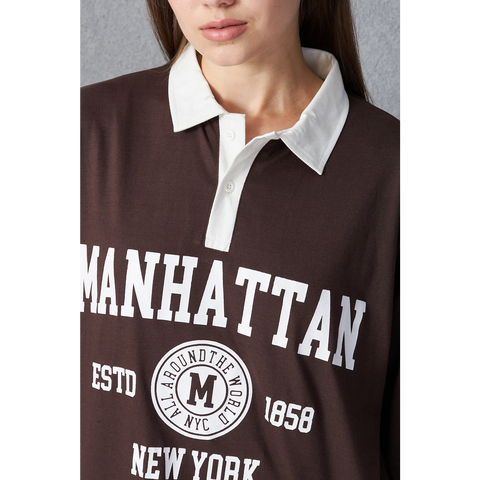 Brown Manhattan Unisex Oversized Polo | Montivo Pakistan