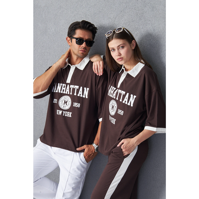 Brown Manhattan Unisex Oversized Polo | Montivo Pakistan