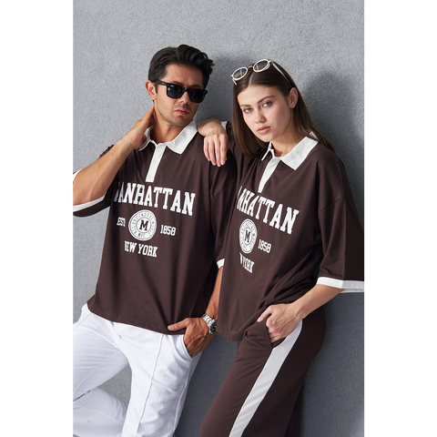 Brown Manhattan Unisex Oversized Polo | Montivo Pakistan