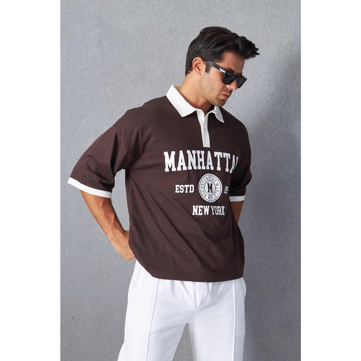 Brown Manhattan Unisex Oversized Polo | Montivo Pakistan