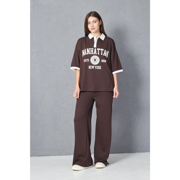 Brown Manhattan Unisex Oversized Polo | Montivo Pakistan