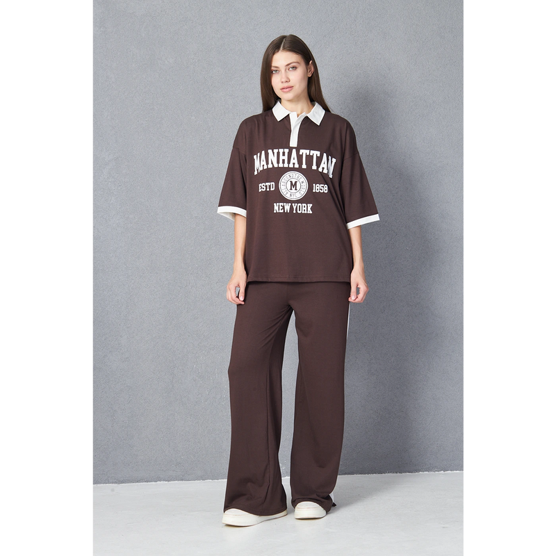 Brown Manhattan Unisex Oversized Polo | Montivo Pakistan