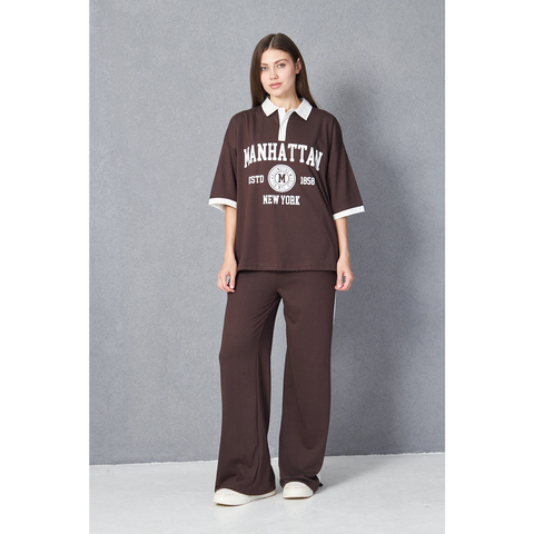 Brown Manhattan Unisex Oversized Polo | Montivo Pakistan