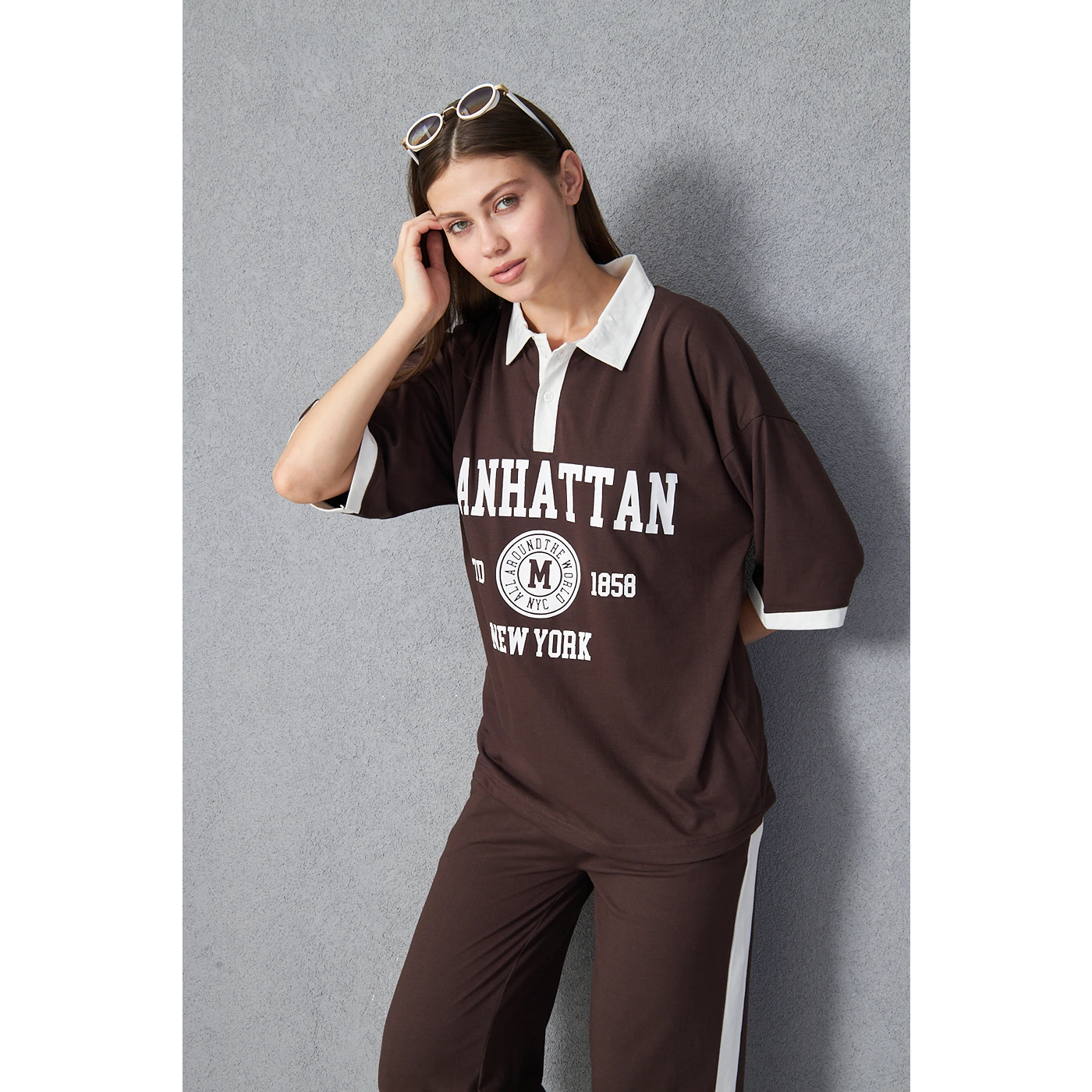 Brown Manhattan Unisex Oversized Polo | Montivo Pakistan
