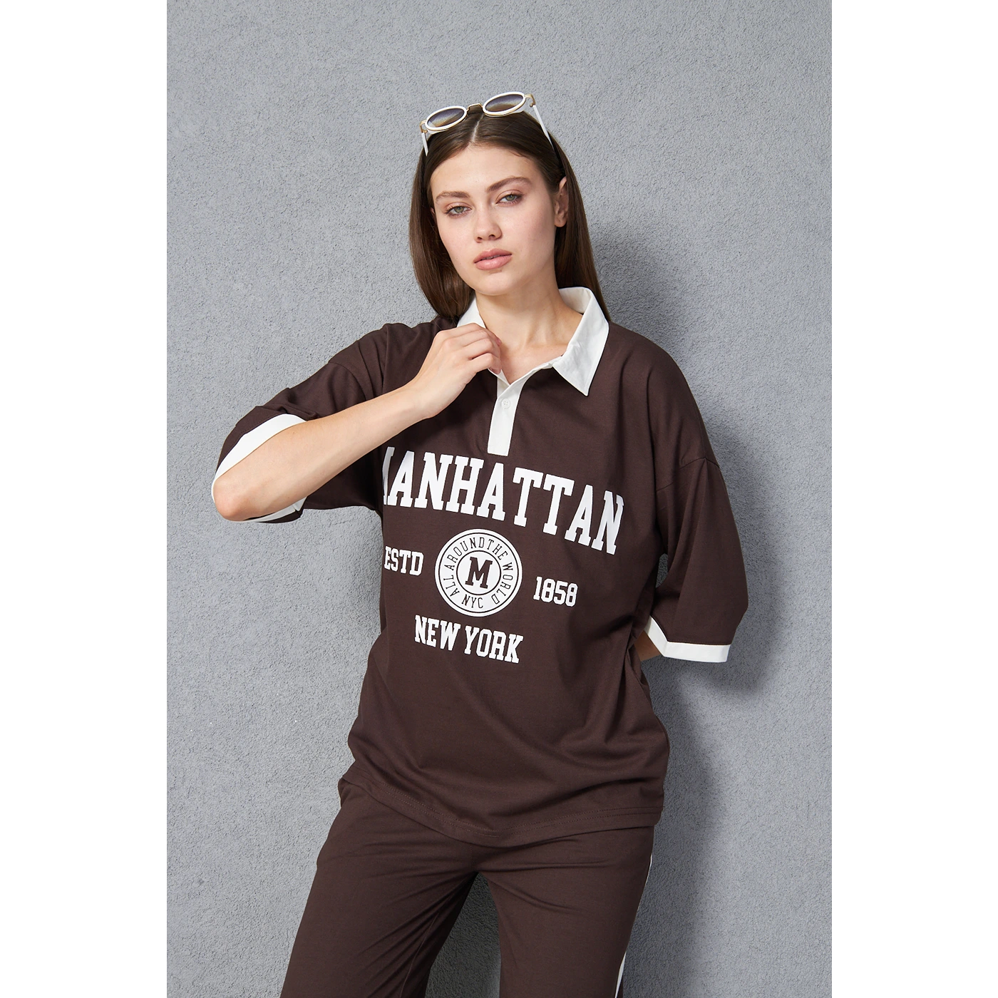Brown Manhattan Unisex Oversized Polo | Montivo Pakistan