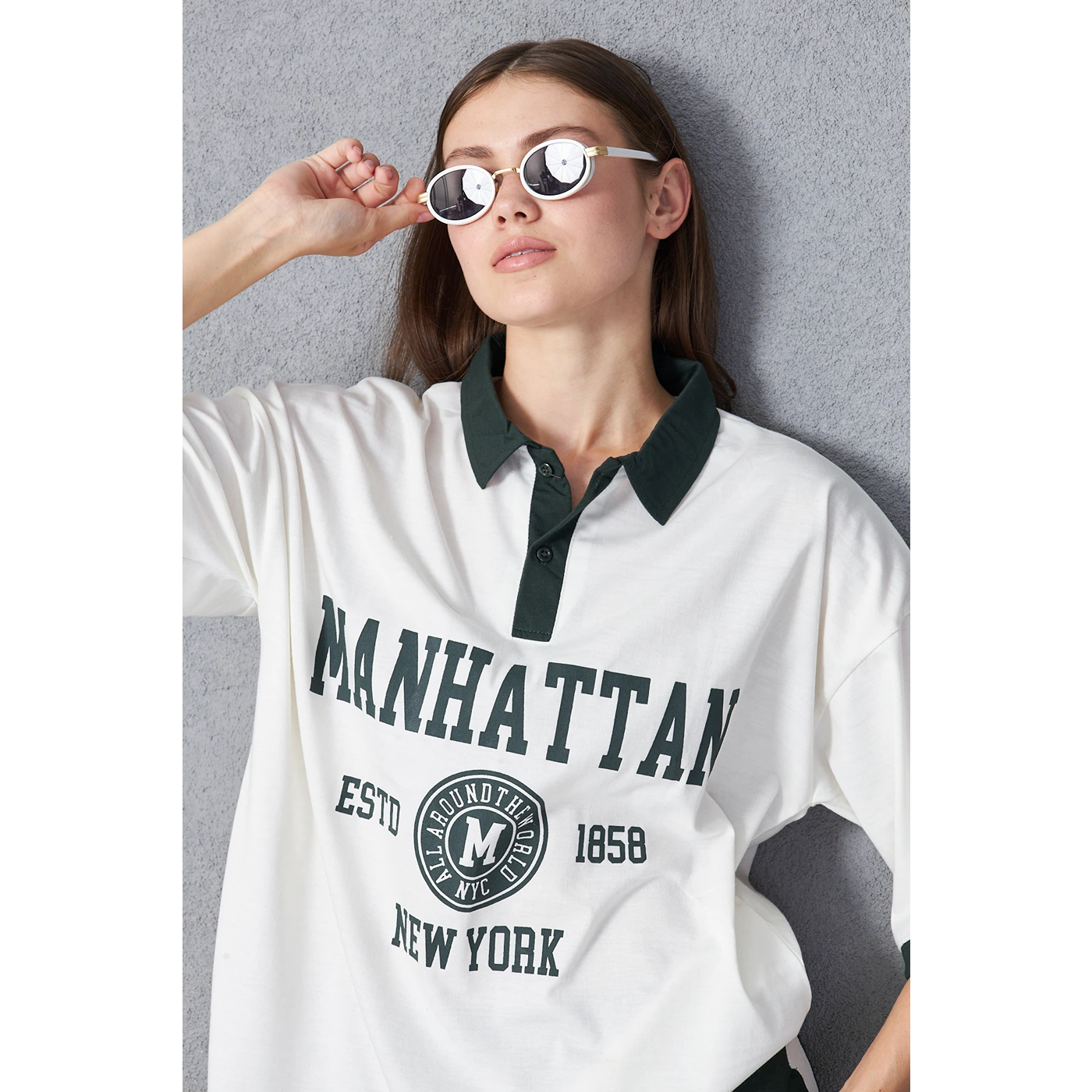 White Manhattan Unisex Oversized Polo | Montivo Pakistan
