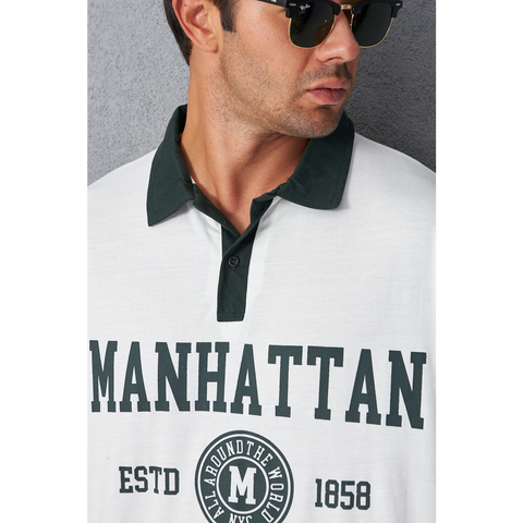 White Manhattan Unisex Oversized Polo | Montivo Pakistan