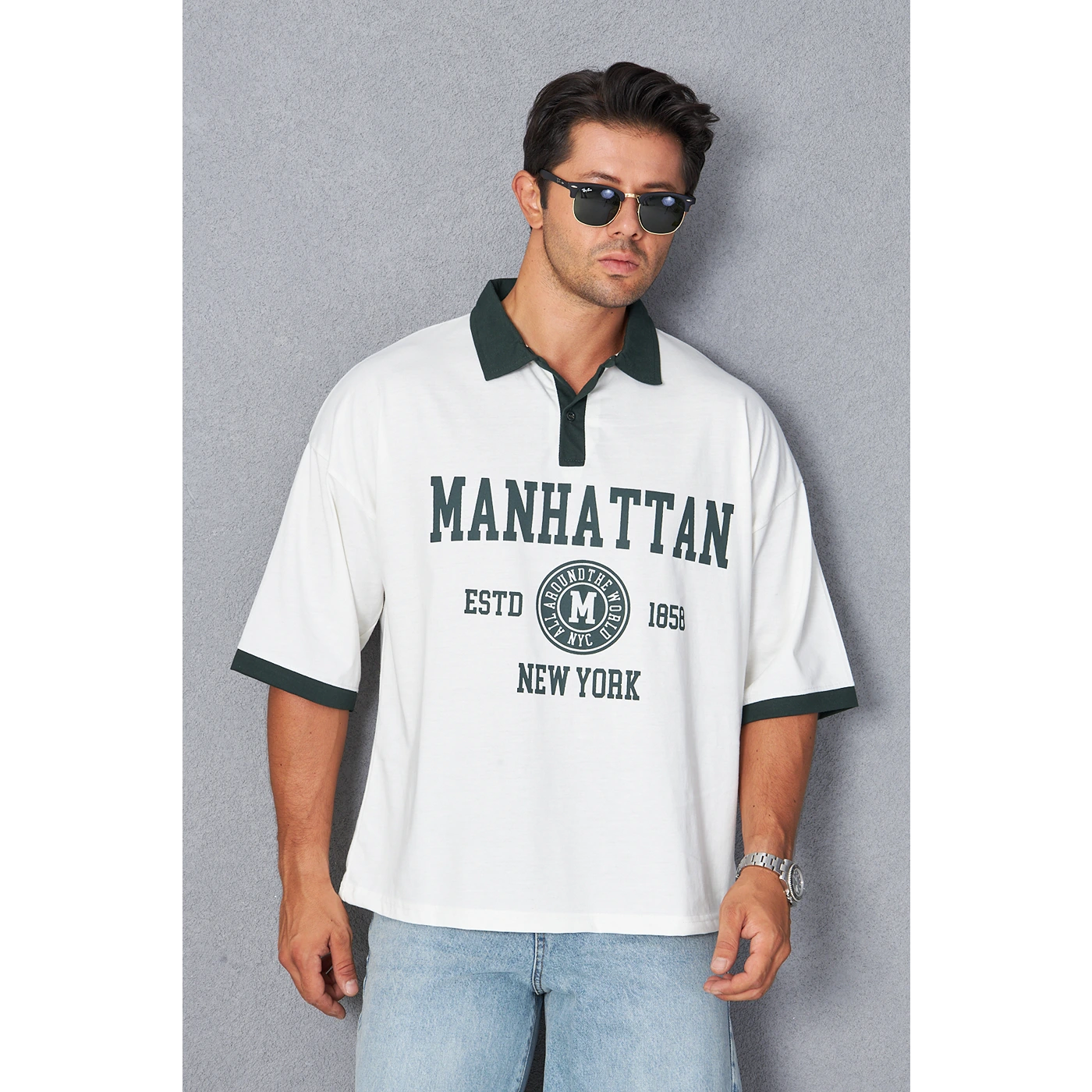 White Manhattan Unisex Oversized Polo | Montivo Pakistan