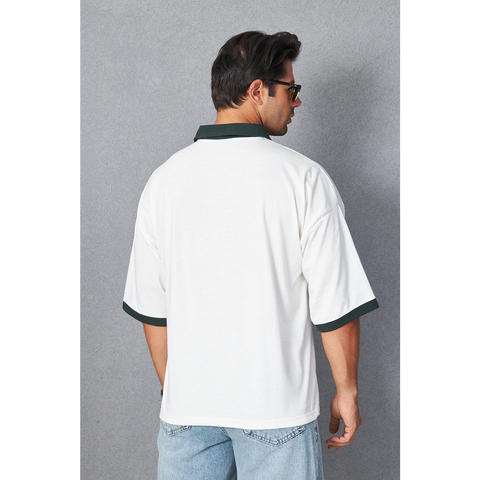 White Manhattan Unisex Oversized Polo | Montivo Pakistan