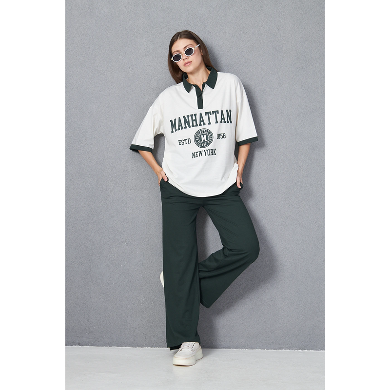 White Manhattan Unisex Oversized Polo | Montivo Pakistan