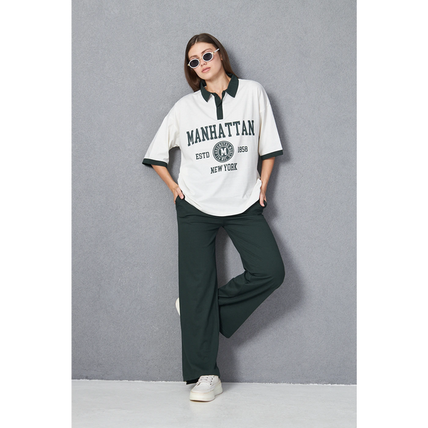White Manhattan Unisex Oversized Polo | Montivo Pakistan