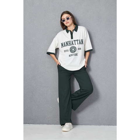 White Manhattan Unisex Oversized Polo | Montivo Pakistan