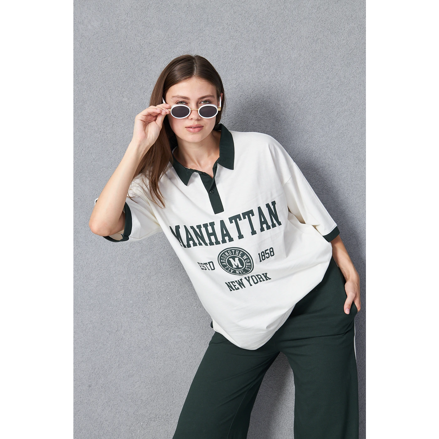 White Manhattan Unisex Oversized Polo | Montivo Pakistan