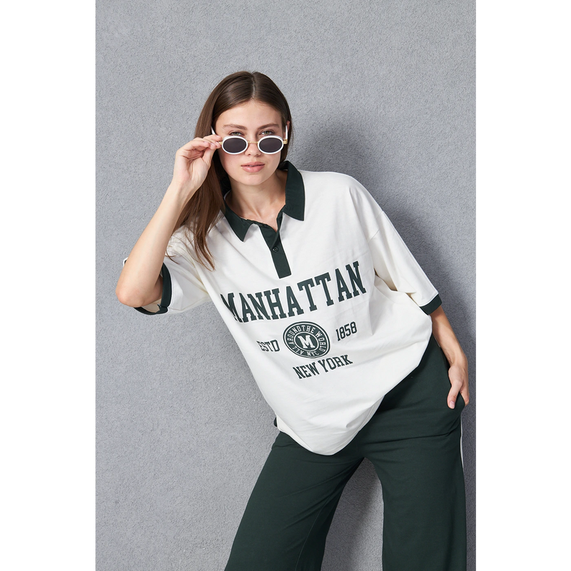 White Manhattan Unisex Oversized Polo | Montivo Pakistan
