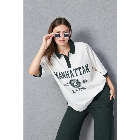 White Manhattan Unisex Oversized Polo | Montivo Pakistan