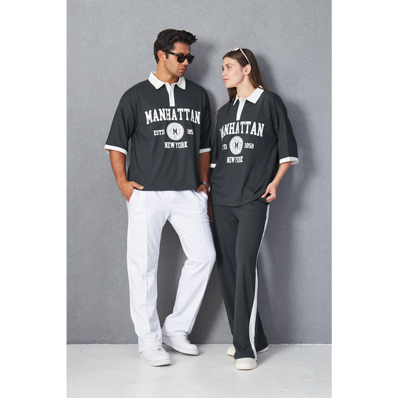 Steel Grey Manhattan Unisex Oversized Polo | Montivo Pakistan