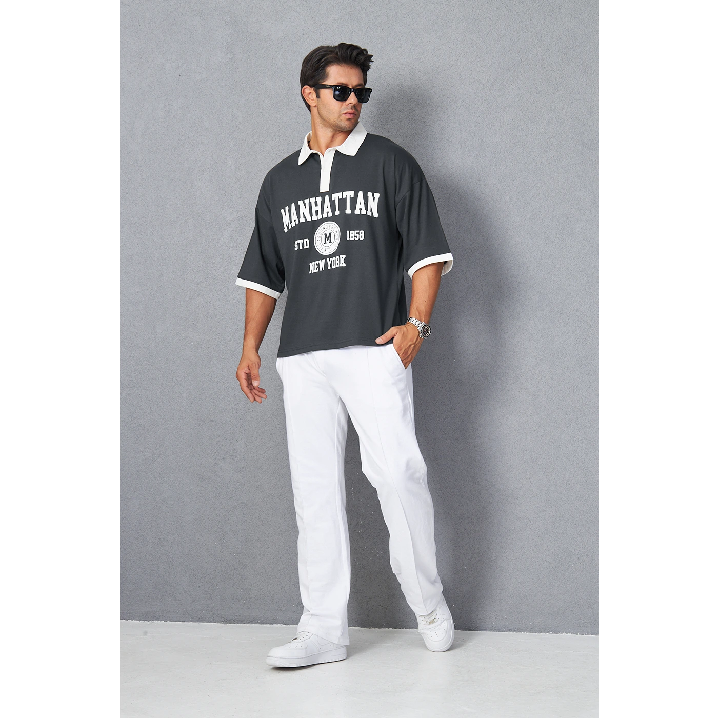 Steel Grey Manhattan Unisex Oversized Polo | Montivo Pakistan