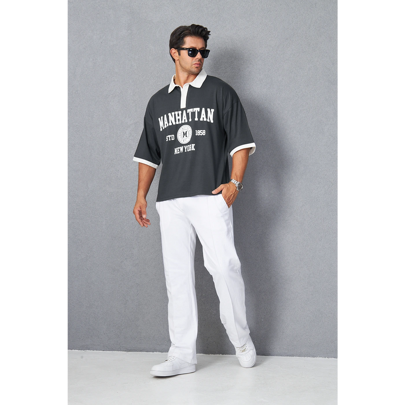 Steel Grey Manhattan Unisex Oversized Polo | Montivo Pakistan