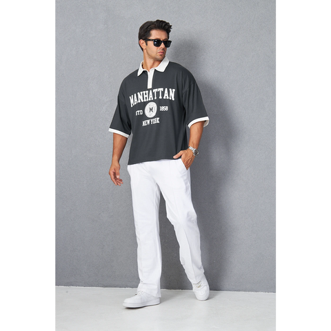 Steel Grey Manhattan Unisex Oversized Polo | Montivo Pakistan