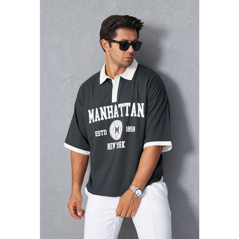 Steel Grey Manhattan Unisex Oversized Polo | Montivo Pakistan