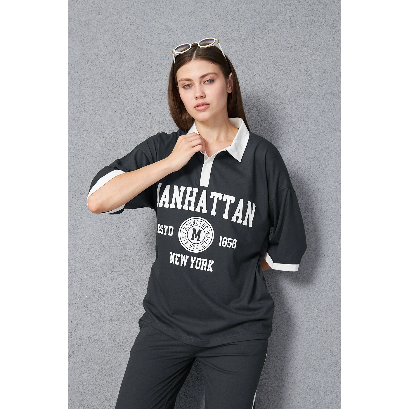 Steel Grey Manhattan Unisex Oversized Polo | Montivo Pakistan