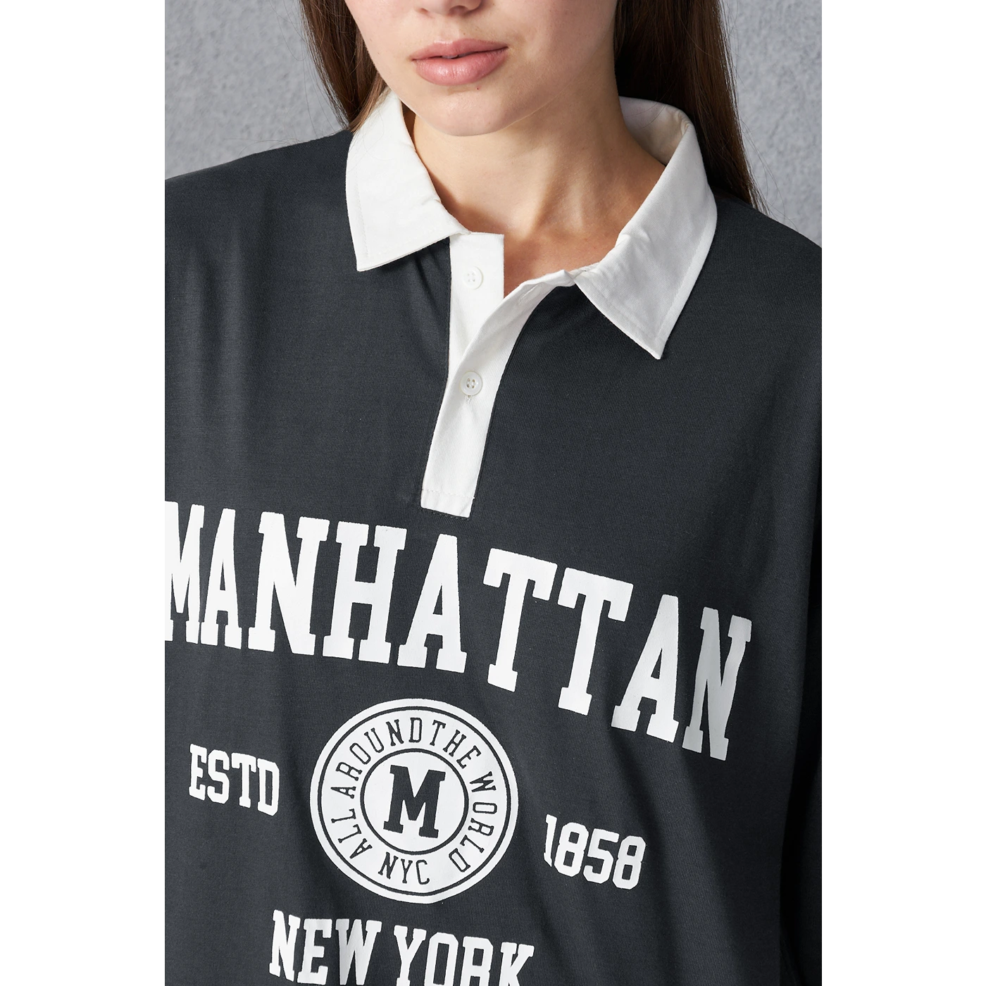 Steel Grey Manhattan Unisex Oversized Polo | Montivo Pakistan