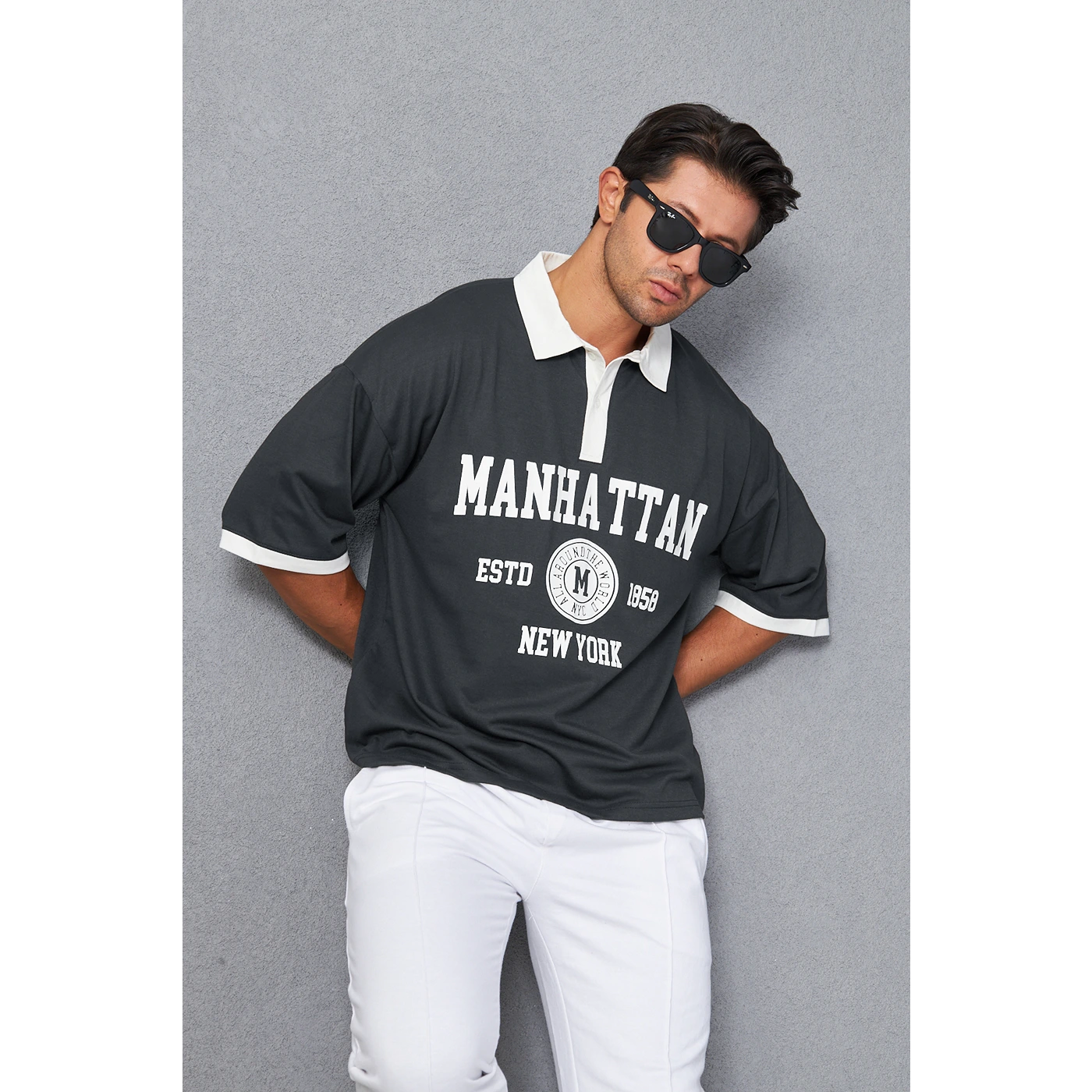 Steel Grey Manhattan Unisex Oversized Polo | Montivo Pakistan