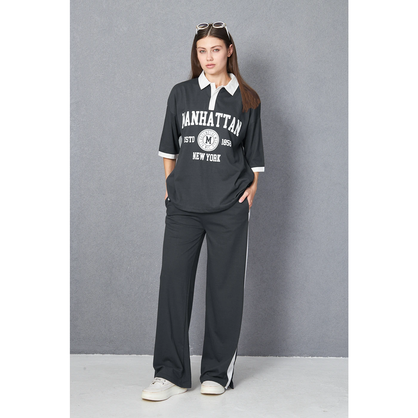 Steel Grey Manhattan Unisex Oversized Polo | Montivo Pakistan