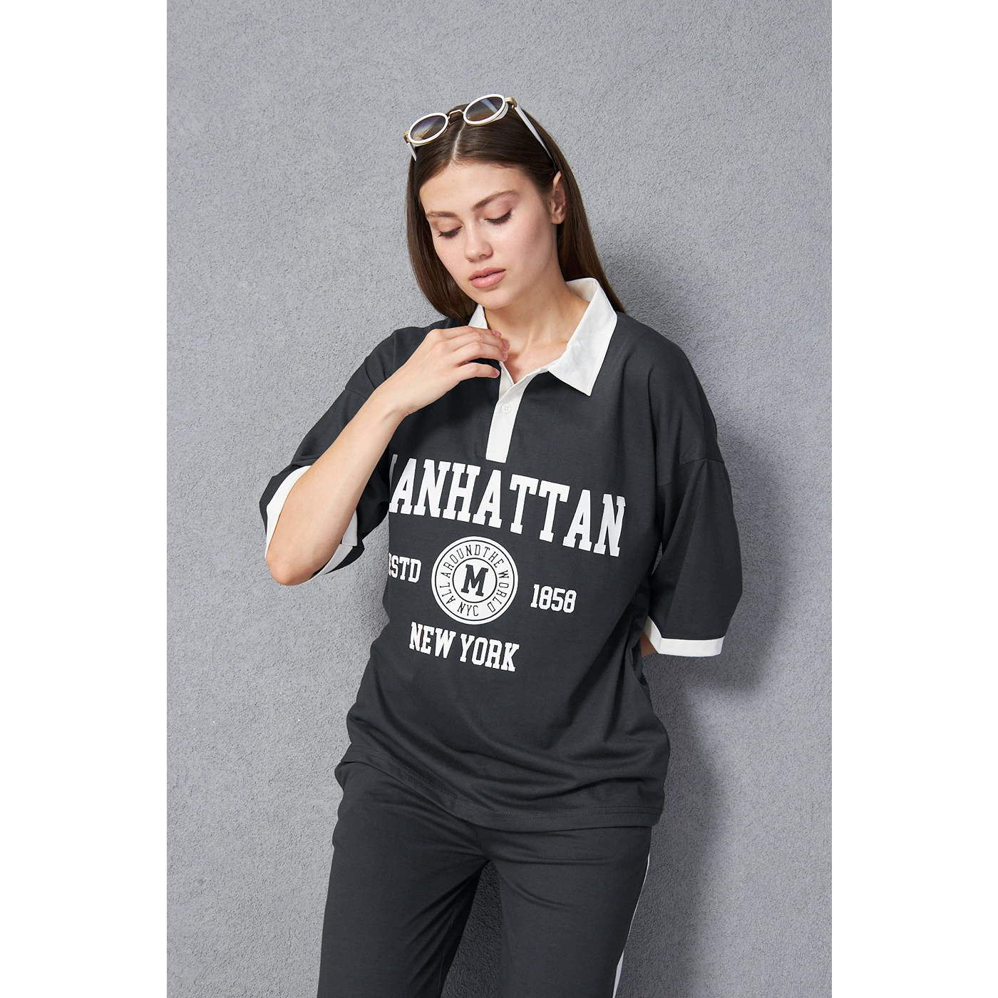 Steel Grey Manhattan Unisex Oversized Polo | Montivo Pakistan