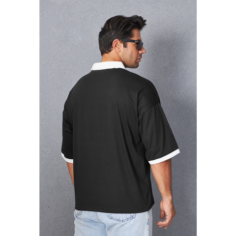 Black Manhattan Unisex Oversized Polo | Montivo Pakistan
