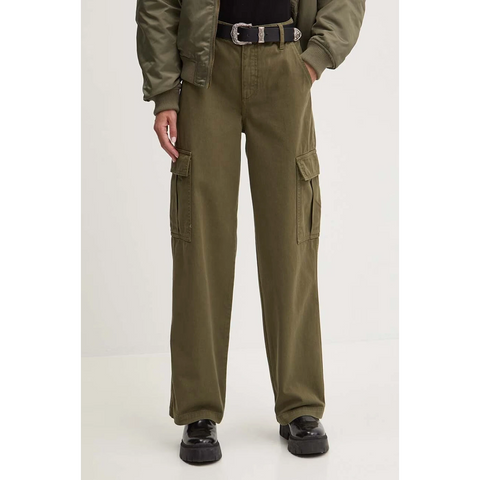 High Waist Olive Cargo Jeans | Montivo Pakistan