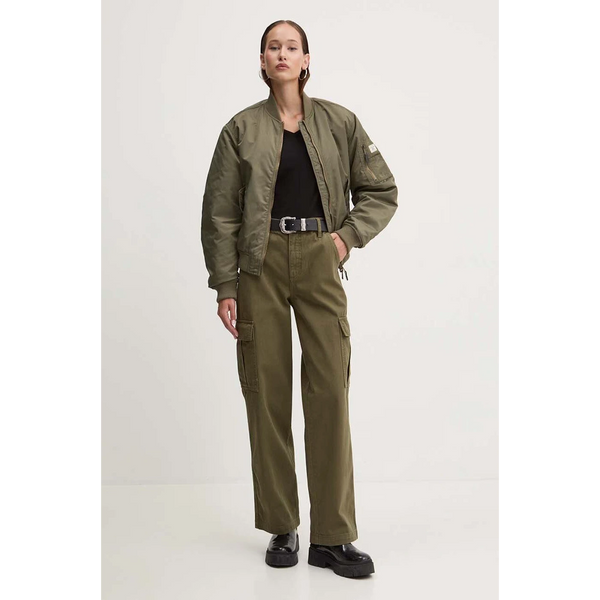 High Waist Olive Cargo Jeans | Montivo Pakistan