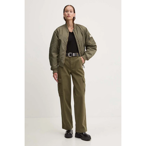 High Waist Olive Cargo Jeans | Montivo Pakistan