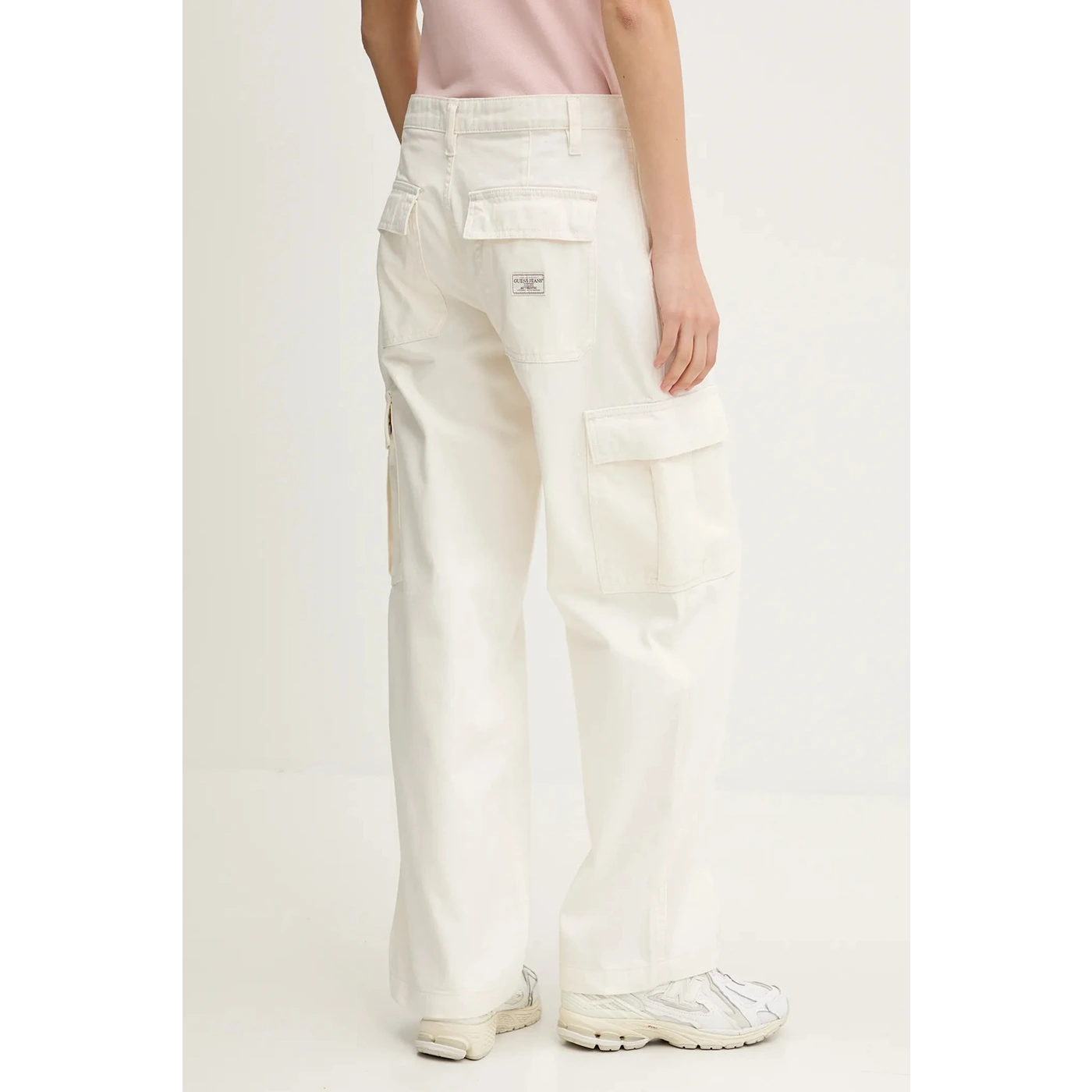 High Waist Ecru Cargo Jeans | Montivo Pakistan