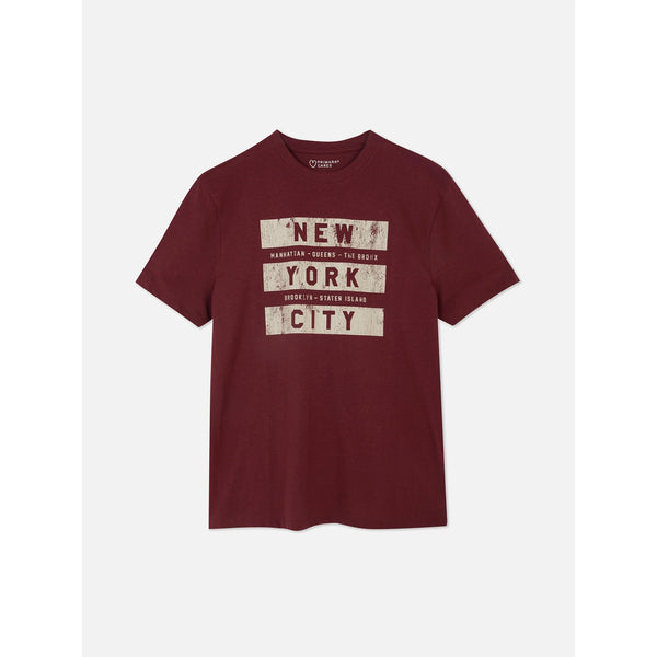PMK Burgundy Graphic Regular Fit Tshirt | Montivo Pakistan