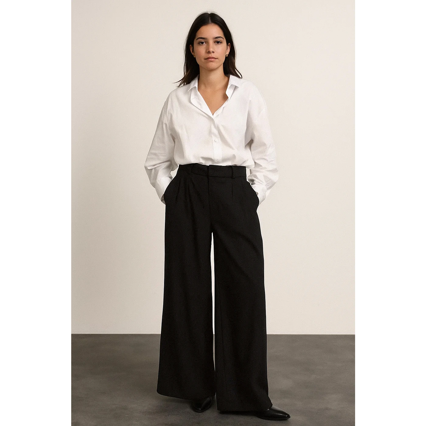Black Wide Leg Pleated Pants | Montivo Pakistan