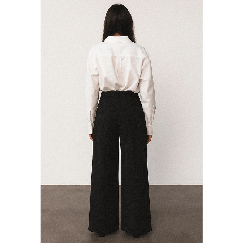 Black Wide Leg Pleated Pants | Montivo Pakistan