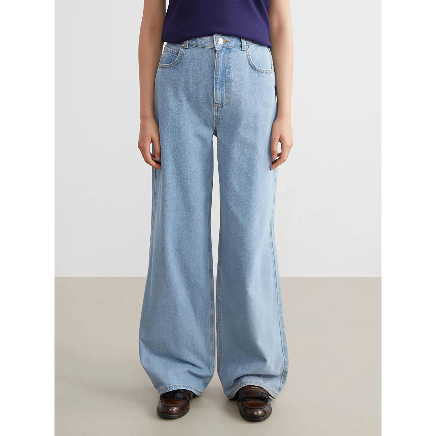 Light Blue Wide Leg Jeans | Montivo Pakistan