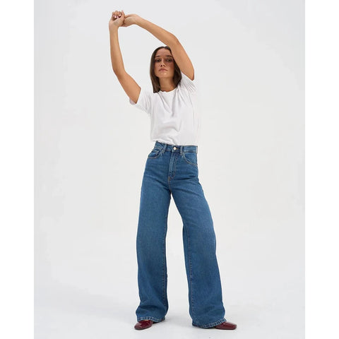 Mid Blue Wide Leg Jeans | Montivo Pakistan