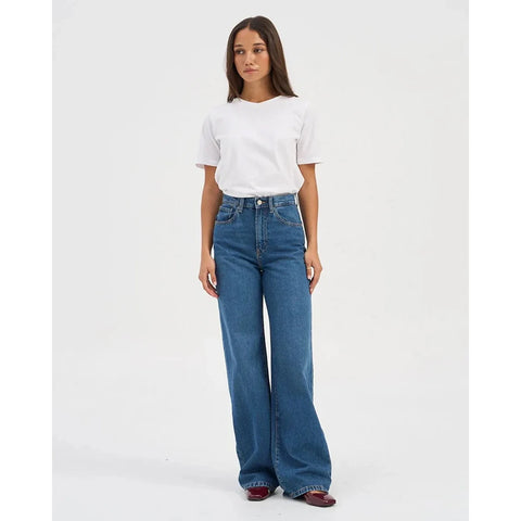 Mid Blue Wide Leg Jeans | Montivo Pakistan