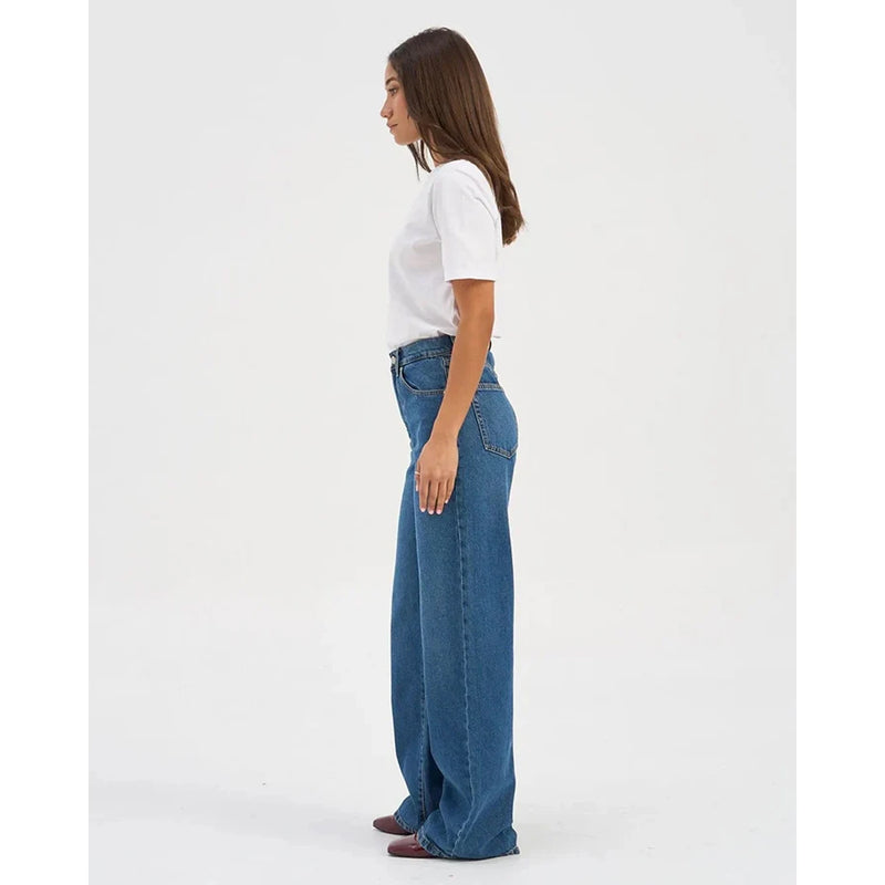 Mid Blue Wide Leg Jeans | Montivo Pakistan