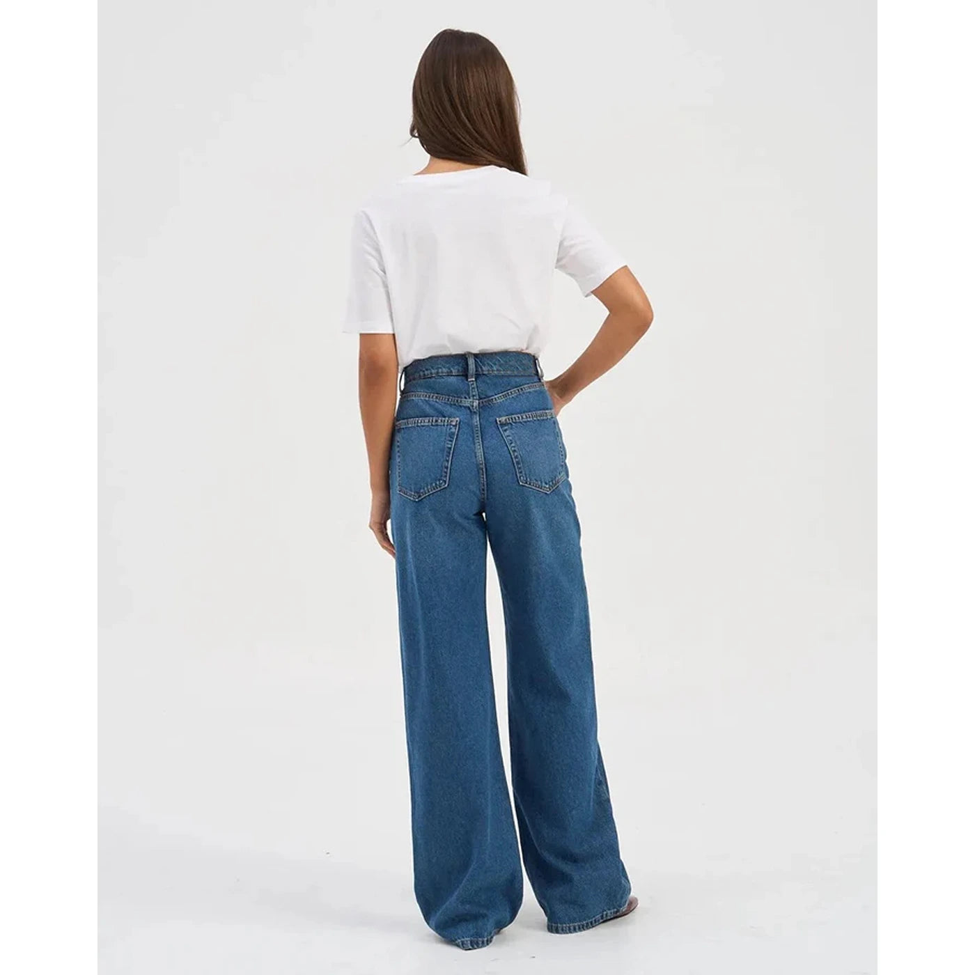 Mid Blue Wide Leg Jeans | Montivo Pakistan