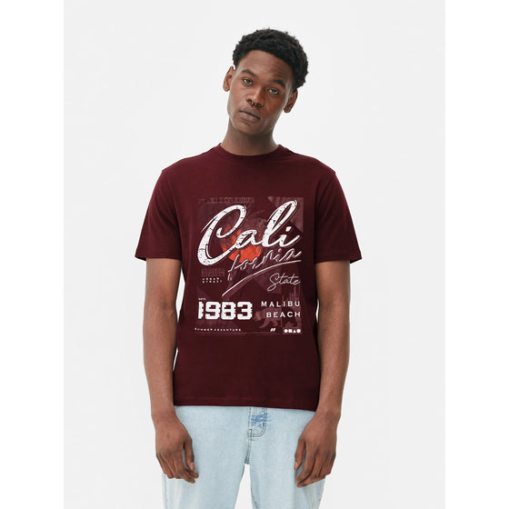 PMK Deep Red Graphic Regular Fit Tshirt | Montivo Pakistan