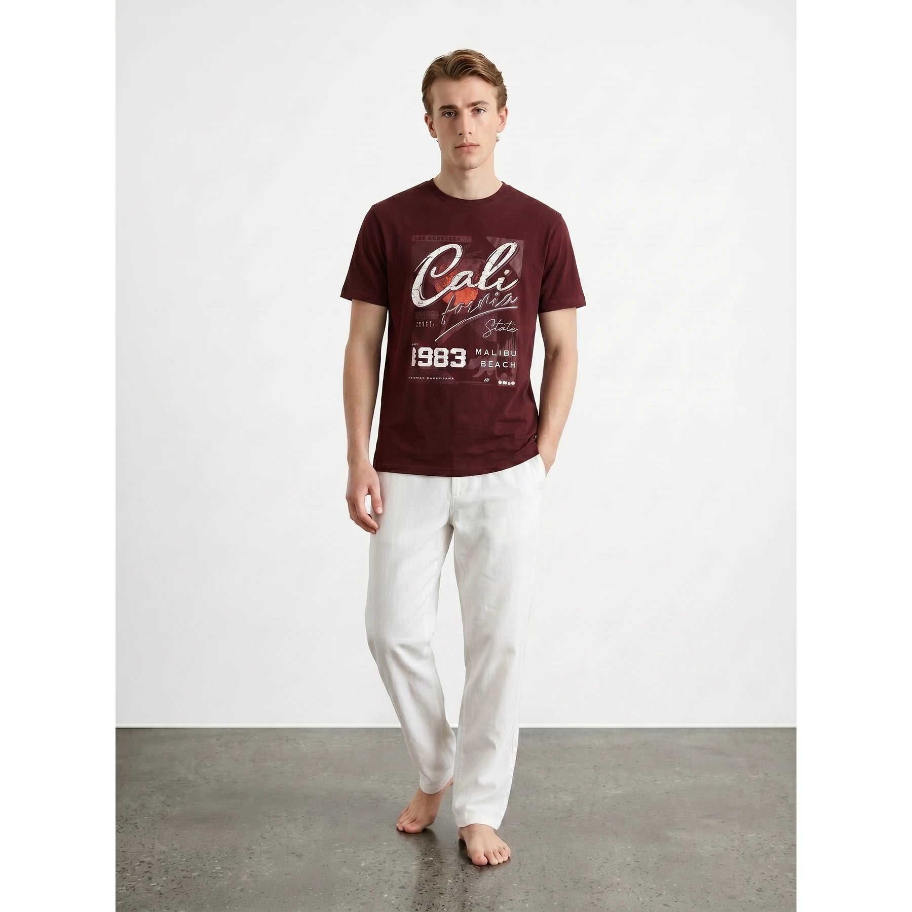 PMK Deep Red Graphic Regular Fit Tshirt | Montivo Pakistan