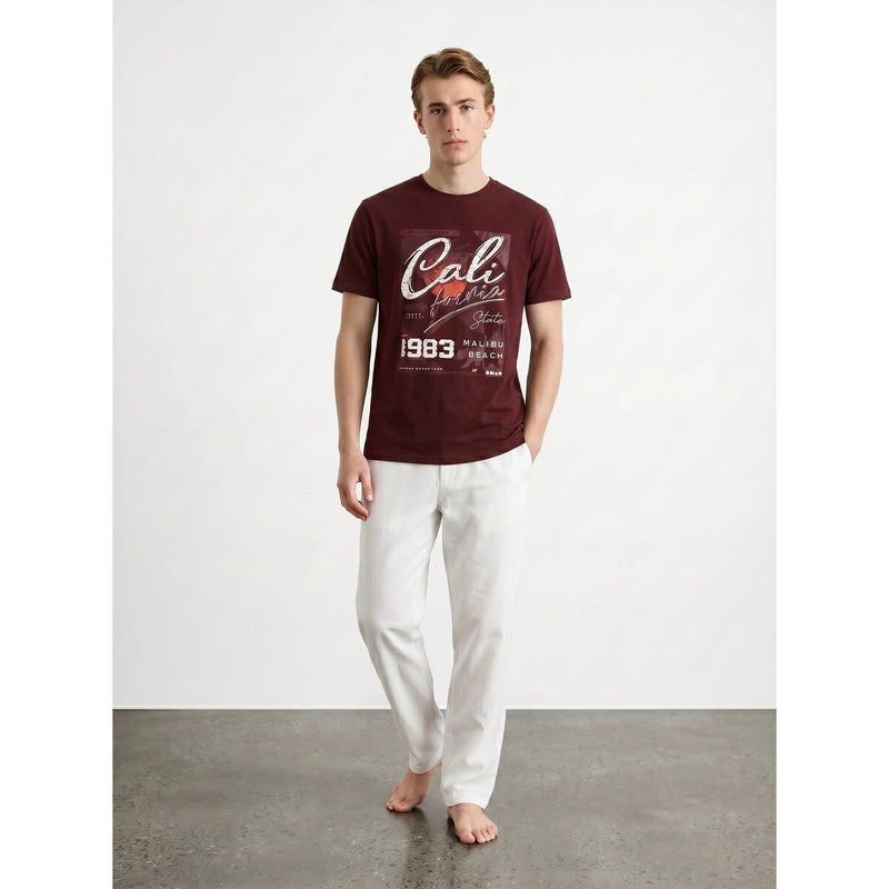 PMK Deep Red Graphic Regular Fit Tshirt | Montivo Pakistan