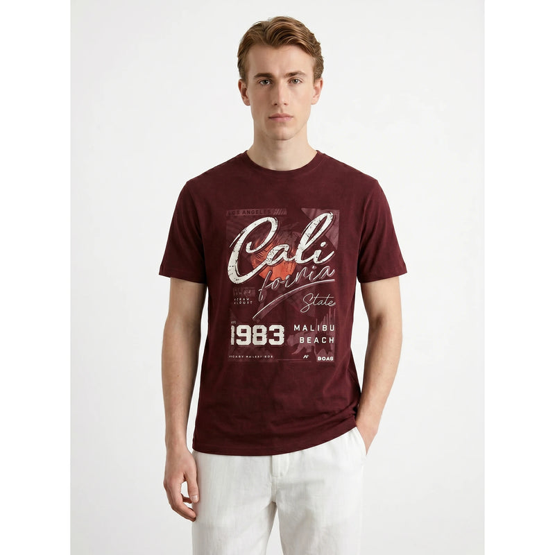PMK Deep Red Graphic Regular Fit Tshirt | Montivo Pakistan