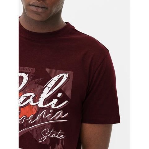 PMK Deep Red Graphic Regular Fit Tshirt | Montivo Pakistan
