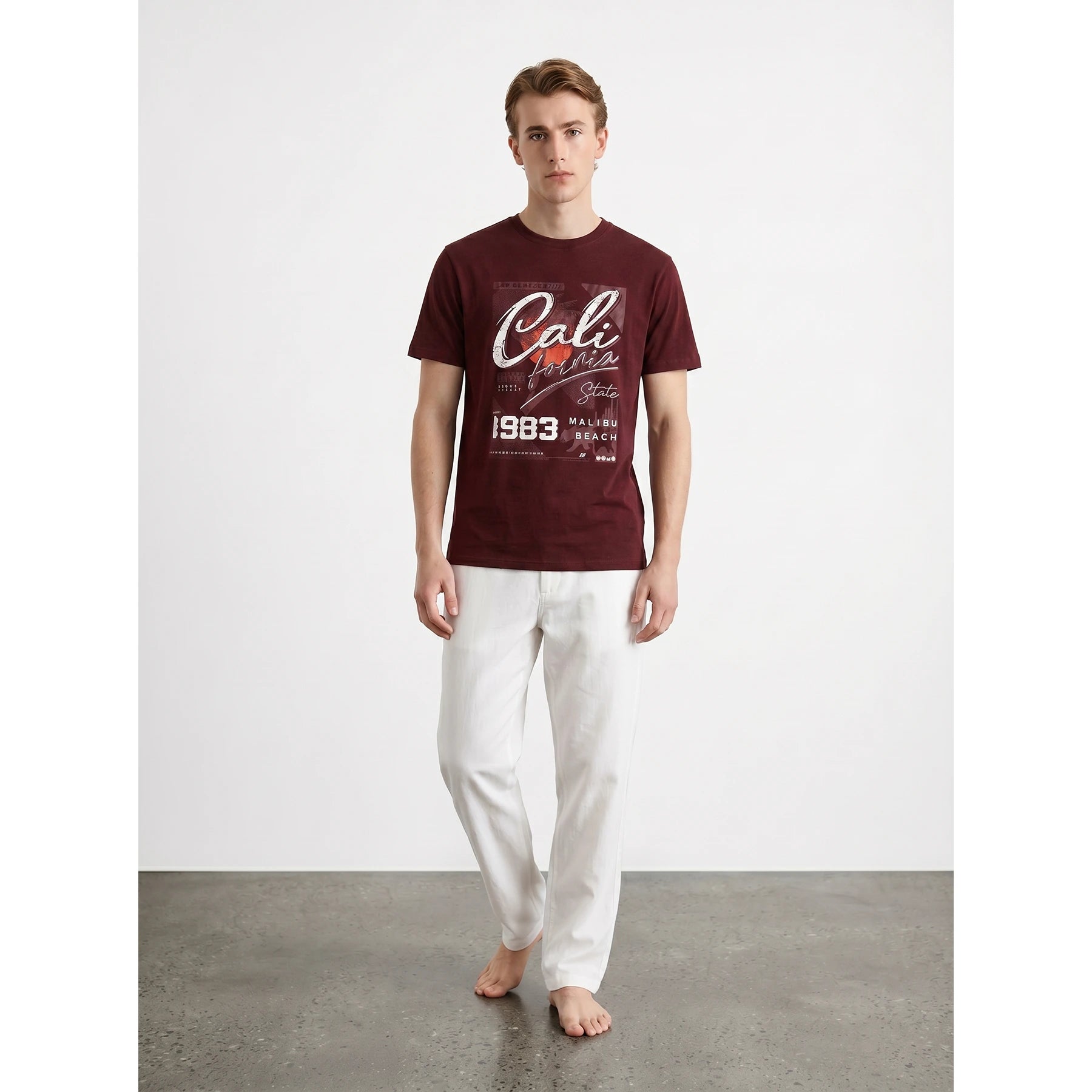 PMK Deep Red Graphic Regular Fit Tshirt | Montivo Pakistan