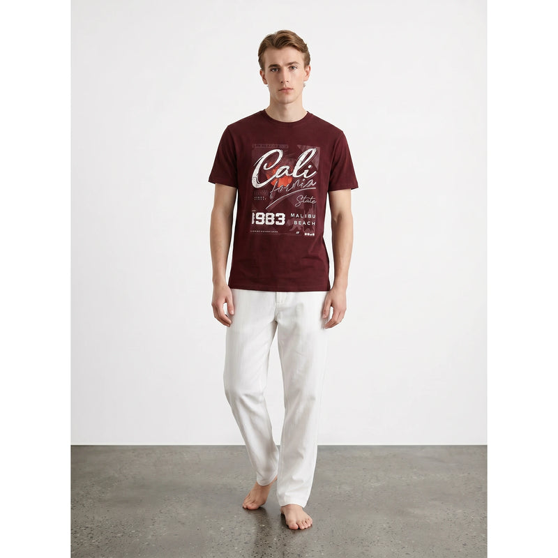 PMK Deep Red Graphic Regular Fit Tshirt | Montivo Pakistan
